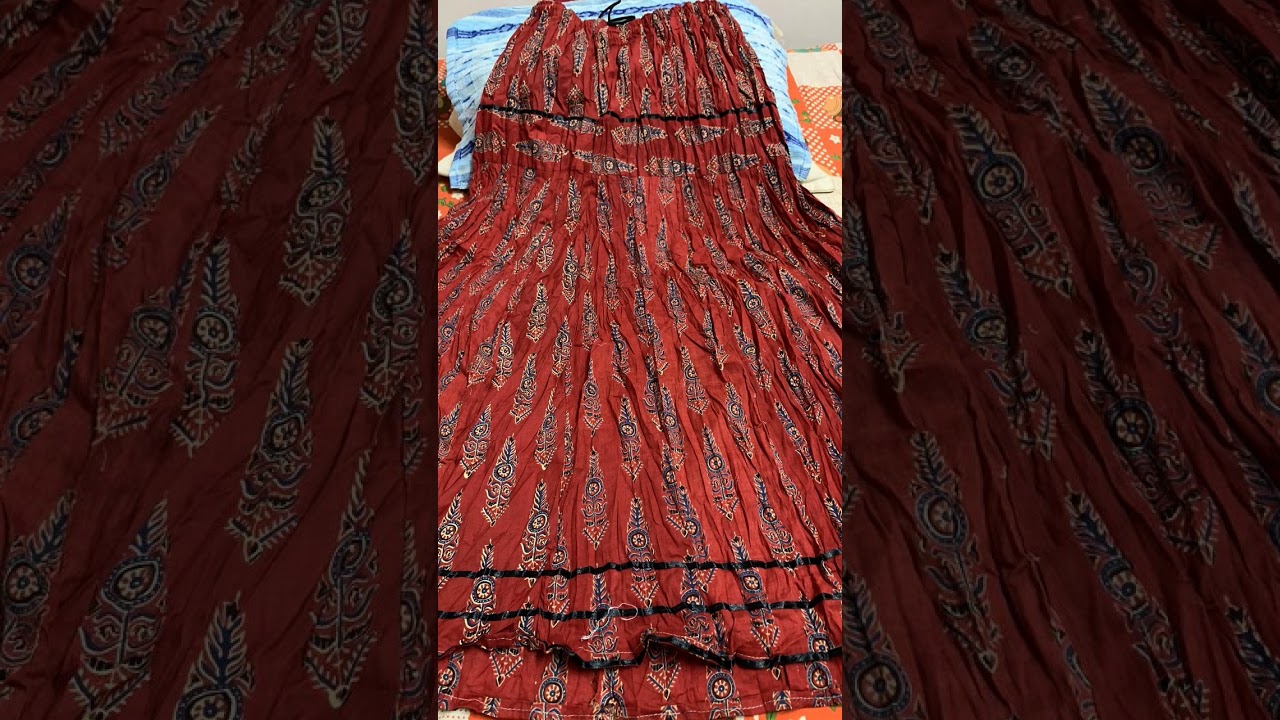 💥 pure cotton long skirt ,,,with lining💥 Free size