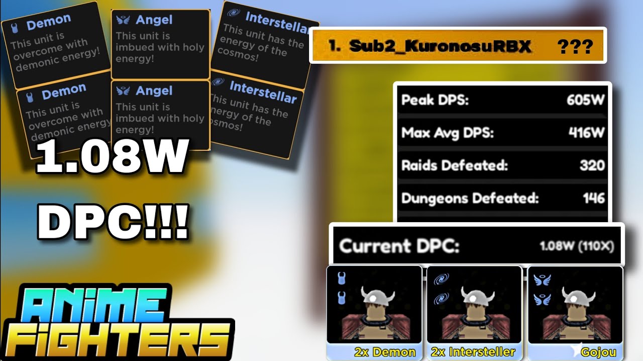 I Got 1.08W DPC!! 3 Double Divine Gojo's and Solo Room 50 Impossible Trial[Anime Fighters Simulator]