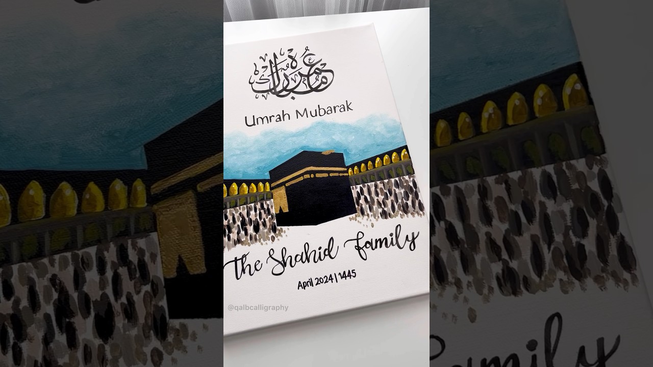 Easy Makkah painting for beginners 🕋 🌙 Holy Kaabah #art #shorts #artshorts