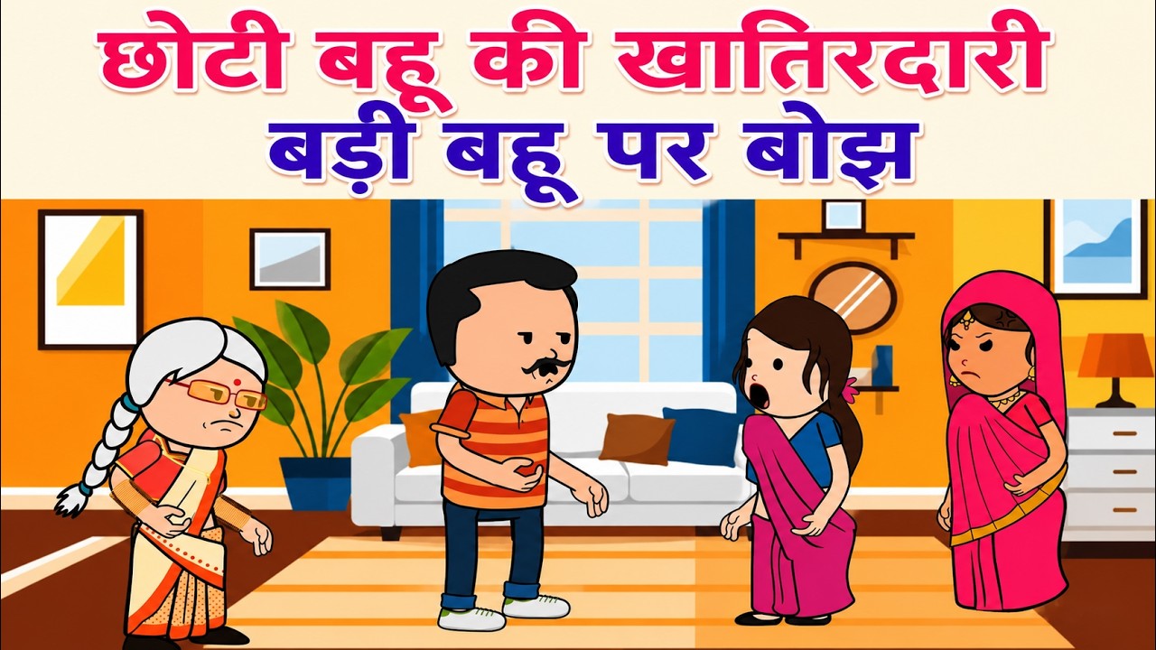 छोटी बहू की खातिरदारी बड़ी बहू पर बोझ |😡 (ghar ghar ki kahani cartoon me) moral story