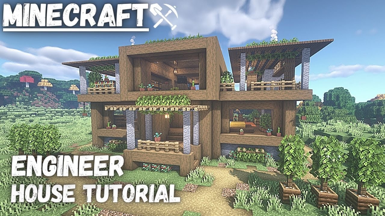 Minecraft | How to Build Wooden Modern House - PART 2 #16 - TUTORIAL - [Symmetrical House]