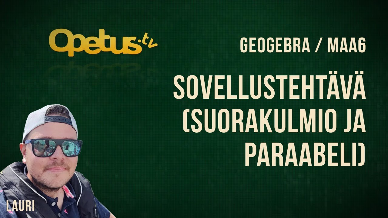 Sovellustehtävä: suorakulmio ja paraabeli (GeoGebra)