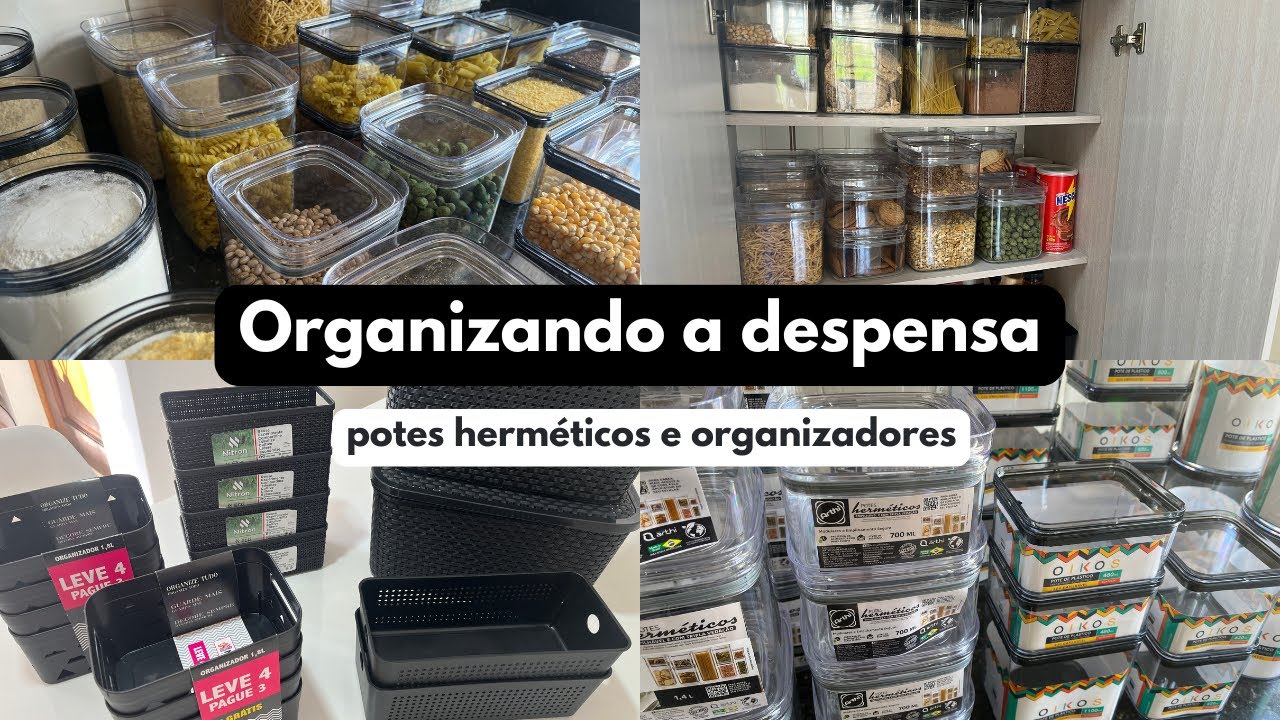 Organizando a despensa com potes herméticos | troquei todos meus potes e reogazinei minha despensa.