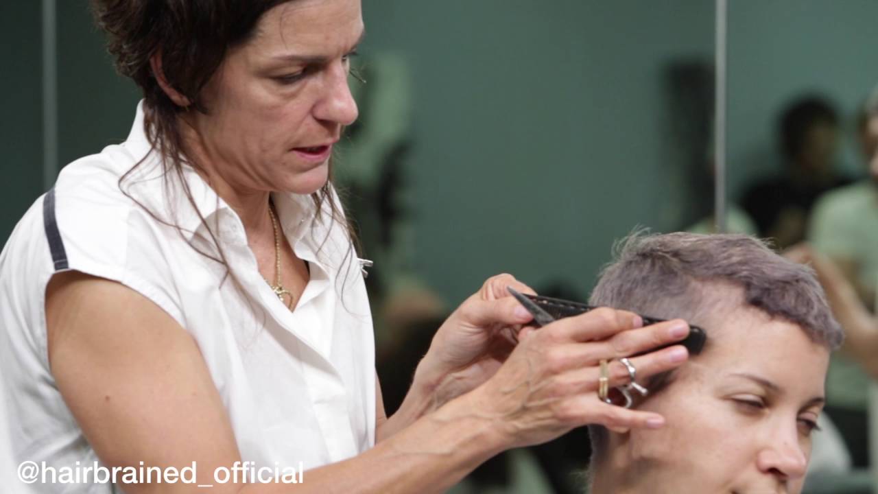 Traci Sakosits from Sassoon Academy cuts Marie-Claire at Federico Advanced Academy