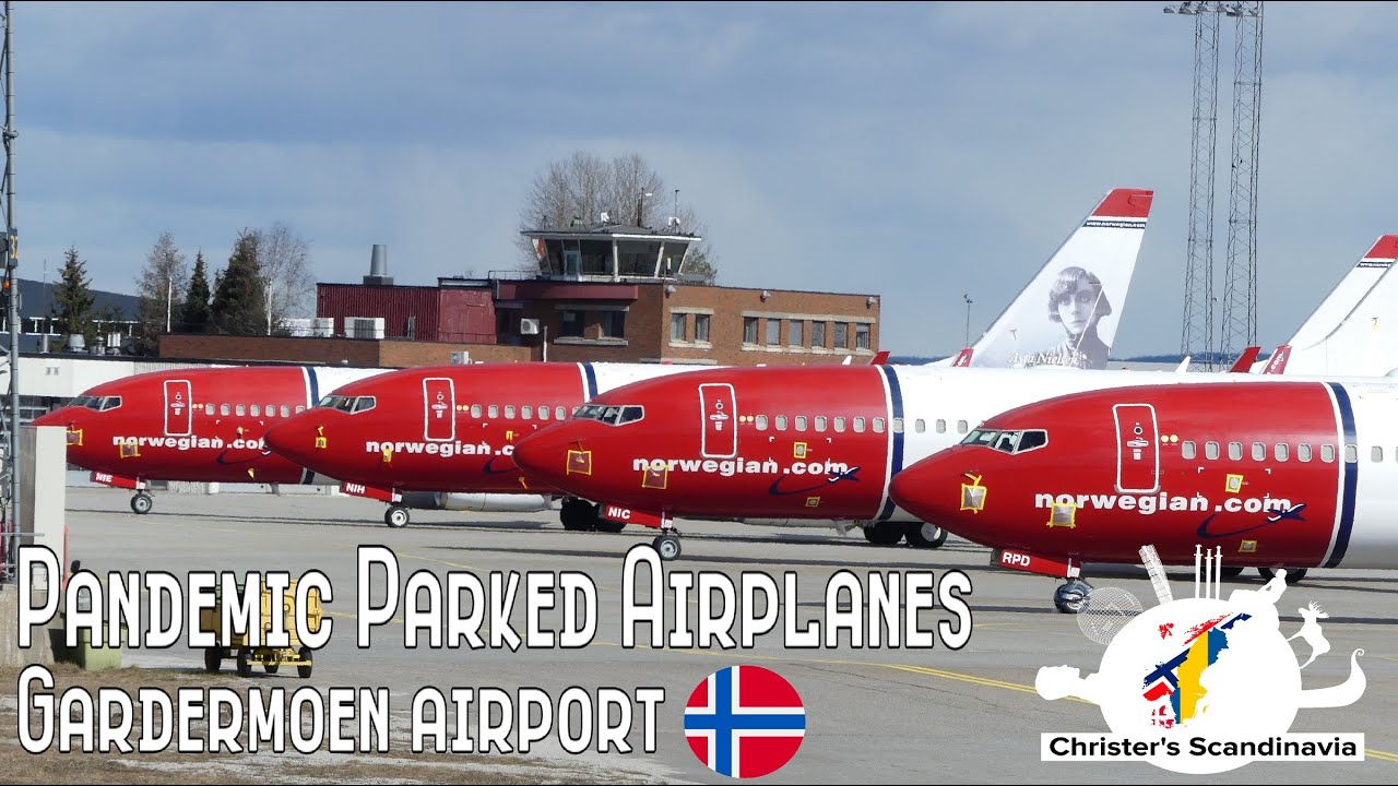 PANDEMIC PARKED AIRPLANES at Gardermoen airport - Norway