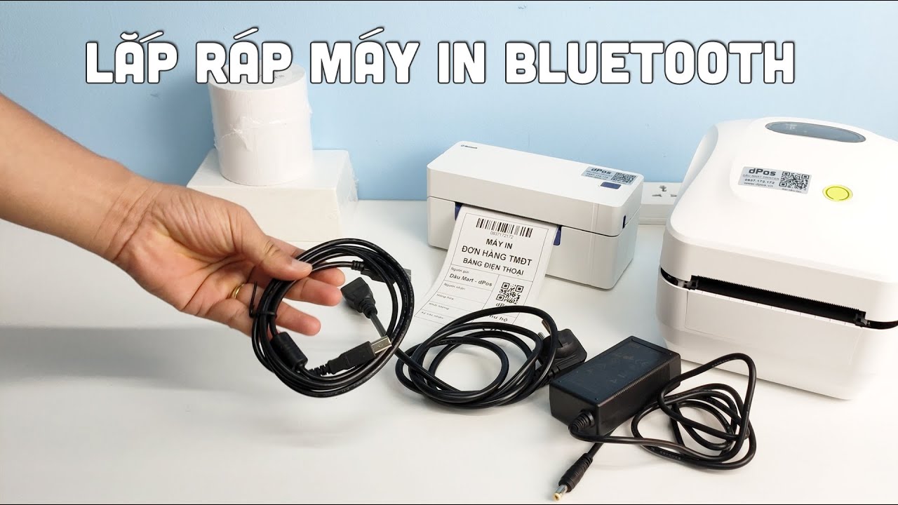 Hướng dẫn lắp ráp máy in đơn hàng Bluetooth 480 488 880BT - Cách lắp giấy, Canh giấy