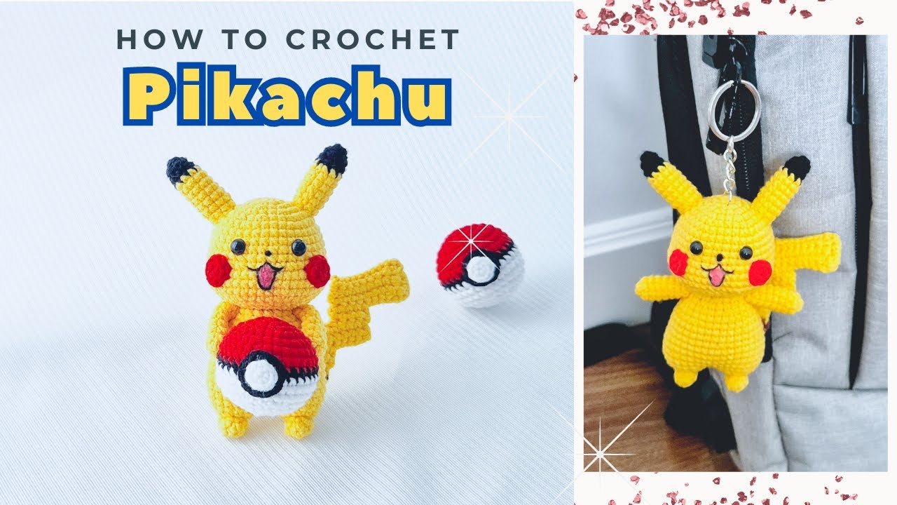 Crochet Amigurumi Pikachu Keychain and Mini Pokemon Ball | NHÀ LEN