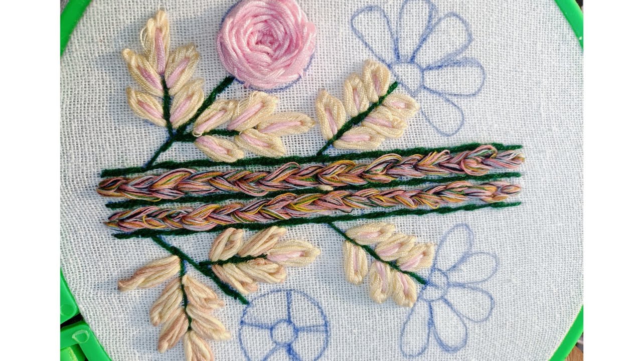 🌸 Beautiful Hand Embroidery Design | Floral Pattern Step by Step | Part 1 🧵✨