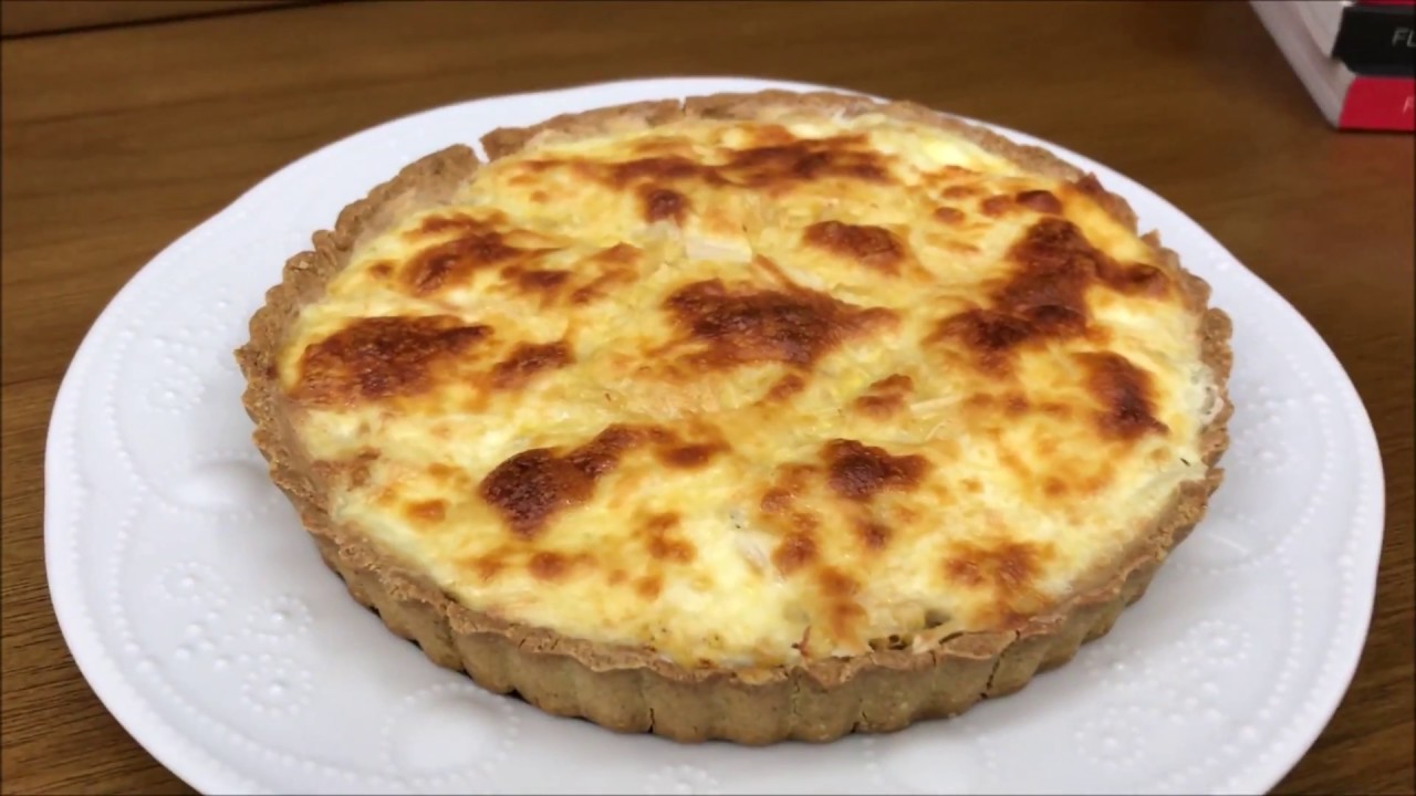 QUICHE DE FRANGO COM MASSA DE GRÃO DE BICO - low carb e sem glúten!