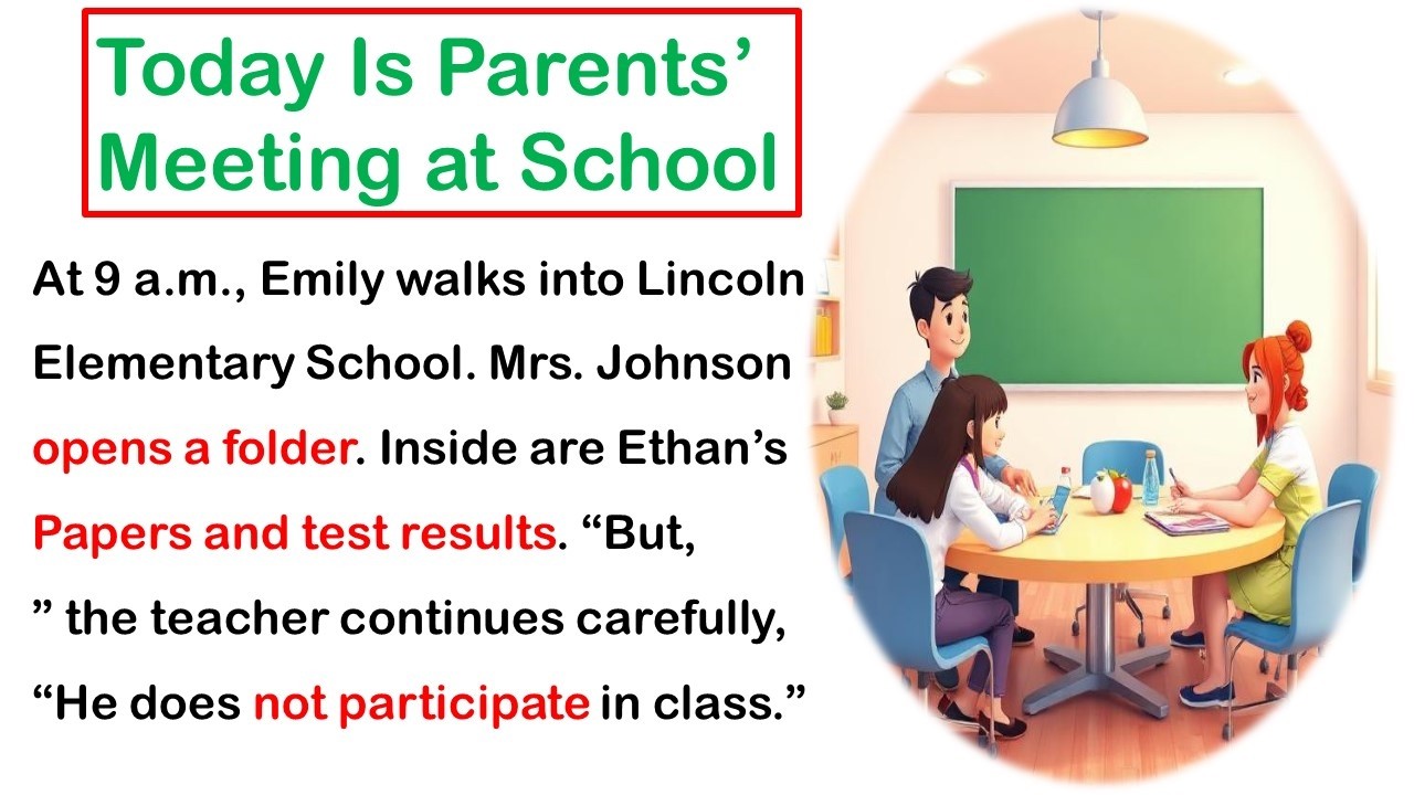 A Serious Meeting with the Teacher | Easy English Listening Story (A1 Level)
