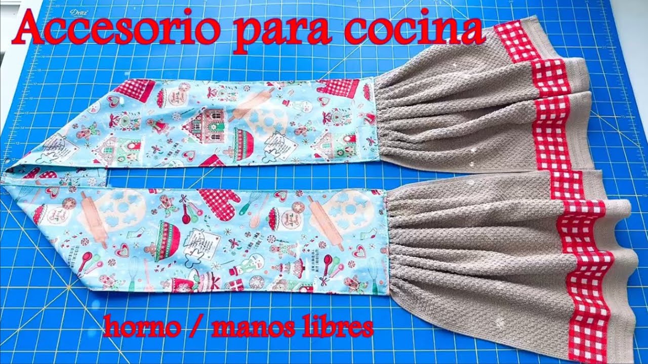 Manos libres, Bufanda con secadores para cocina, toallas  / Kitchen Scarf, Kitchen Towel #costura