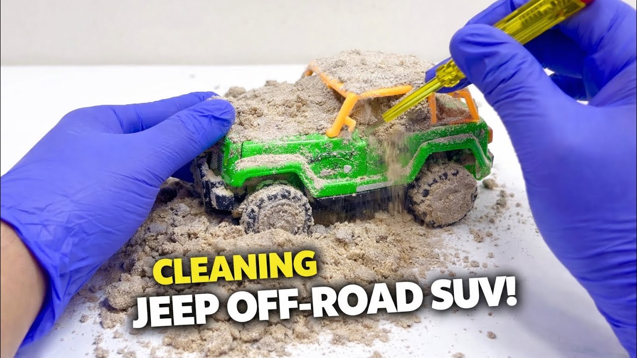 ASMR Cleaning Toy Jeep Off-Road SUV | Real Natural Sounds