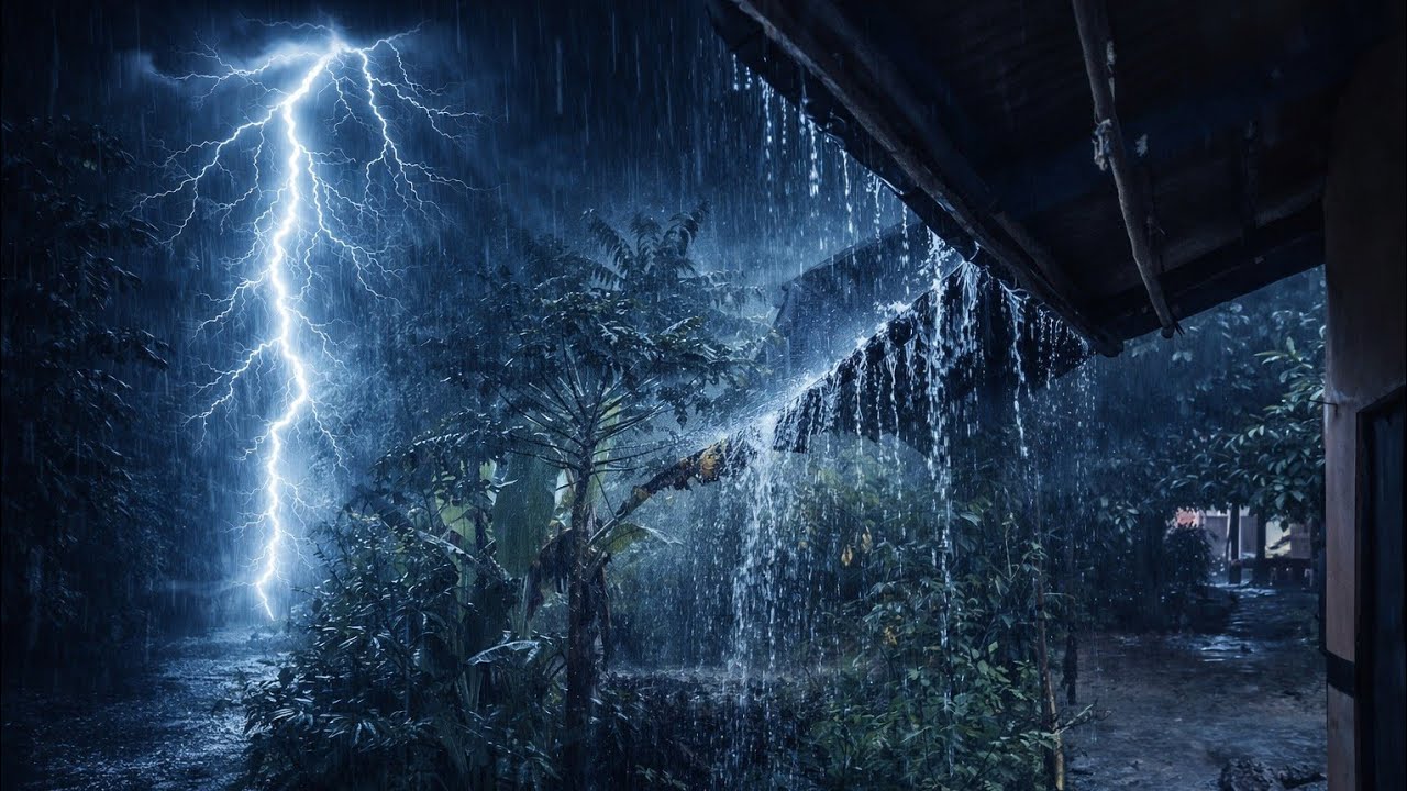 Heavy Rain on Roof for Deep Sleep & Insomnia Relief - Rain Sounds for Sleeping 