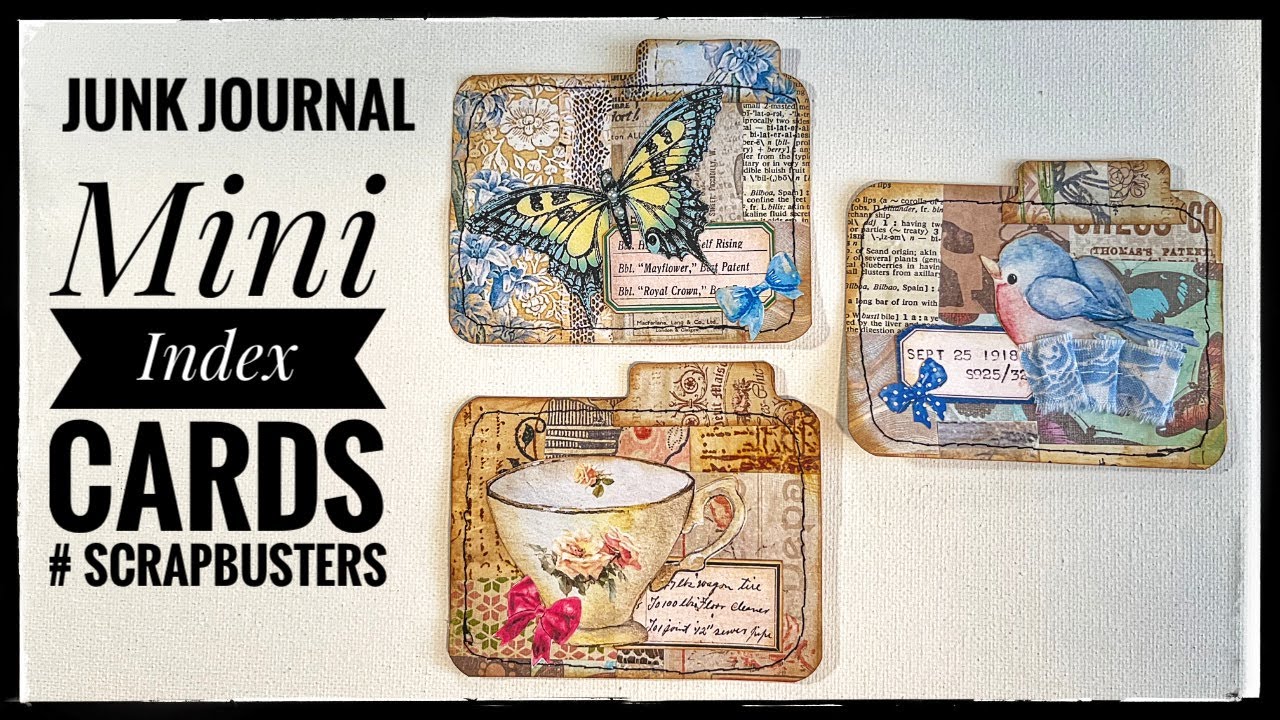 Junk Journal - Mini Index Card Collage - #scrapbusters
