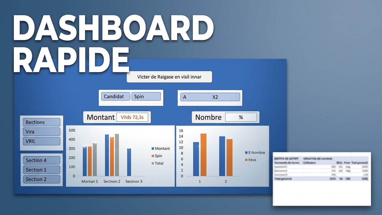 Tableau de bord Excel en quelques minutes - Tutoriel rapide