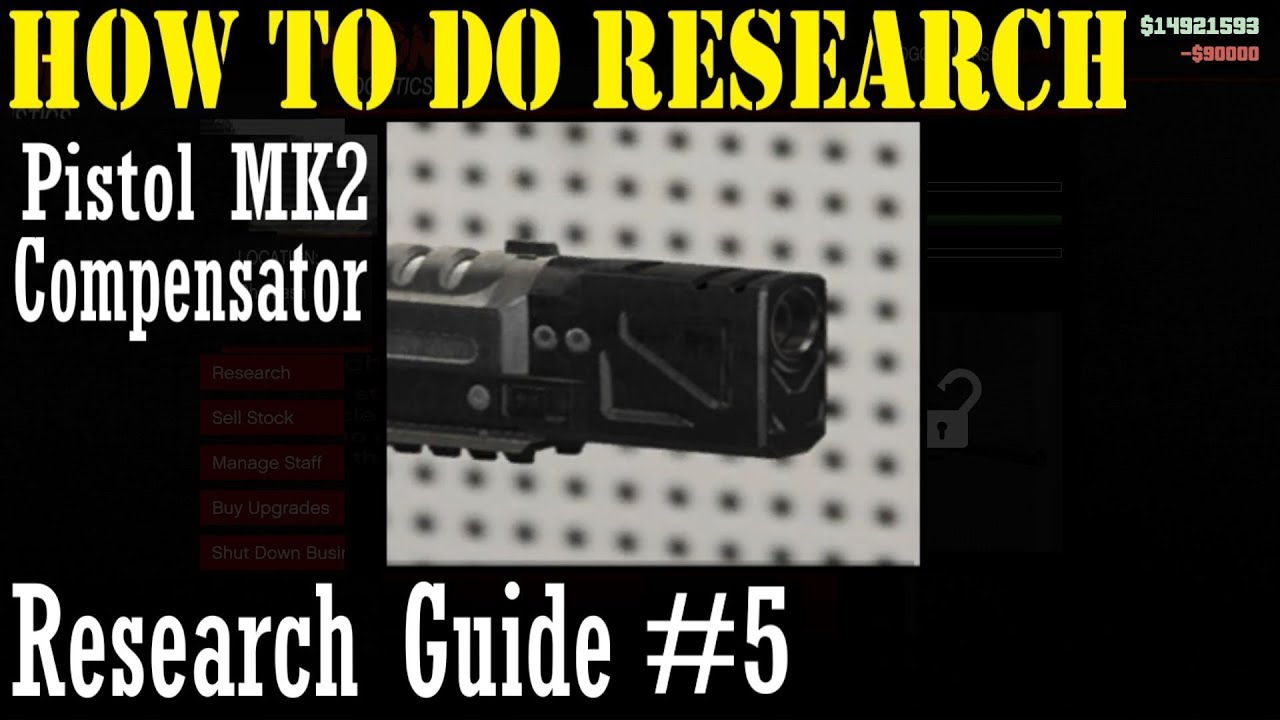 Gta Online - Pistol MK 2 - Compensator ( Worth it ? ) - How To Do Research in your Bunker - Guide #5