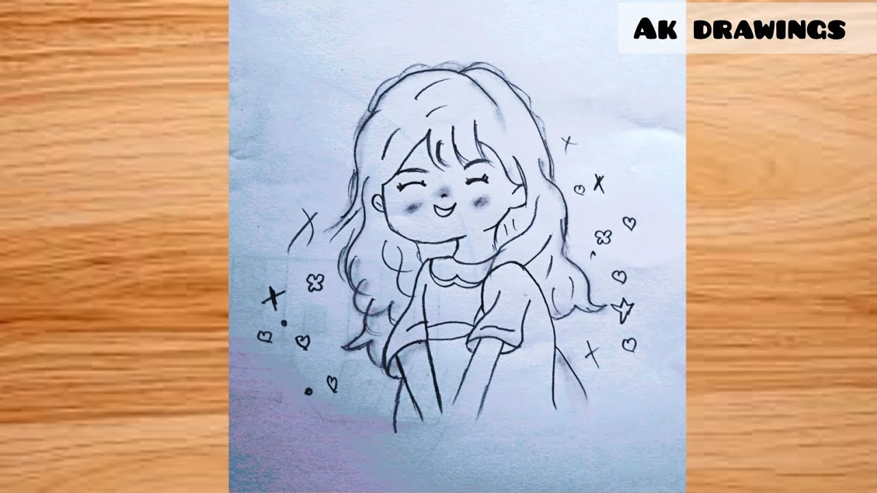 Cute Girl drawing | beautiful girl drawing | How to draw girl | Chitra 