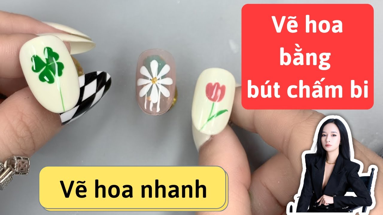 Vẽ hoa bằng bút chấm bi