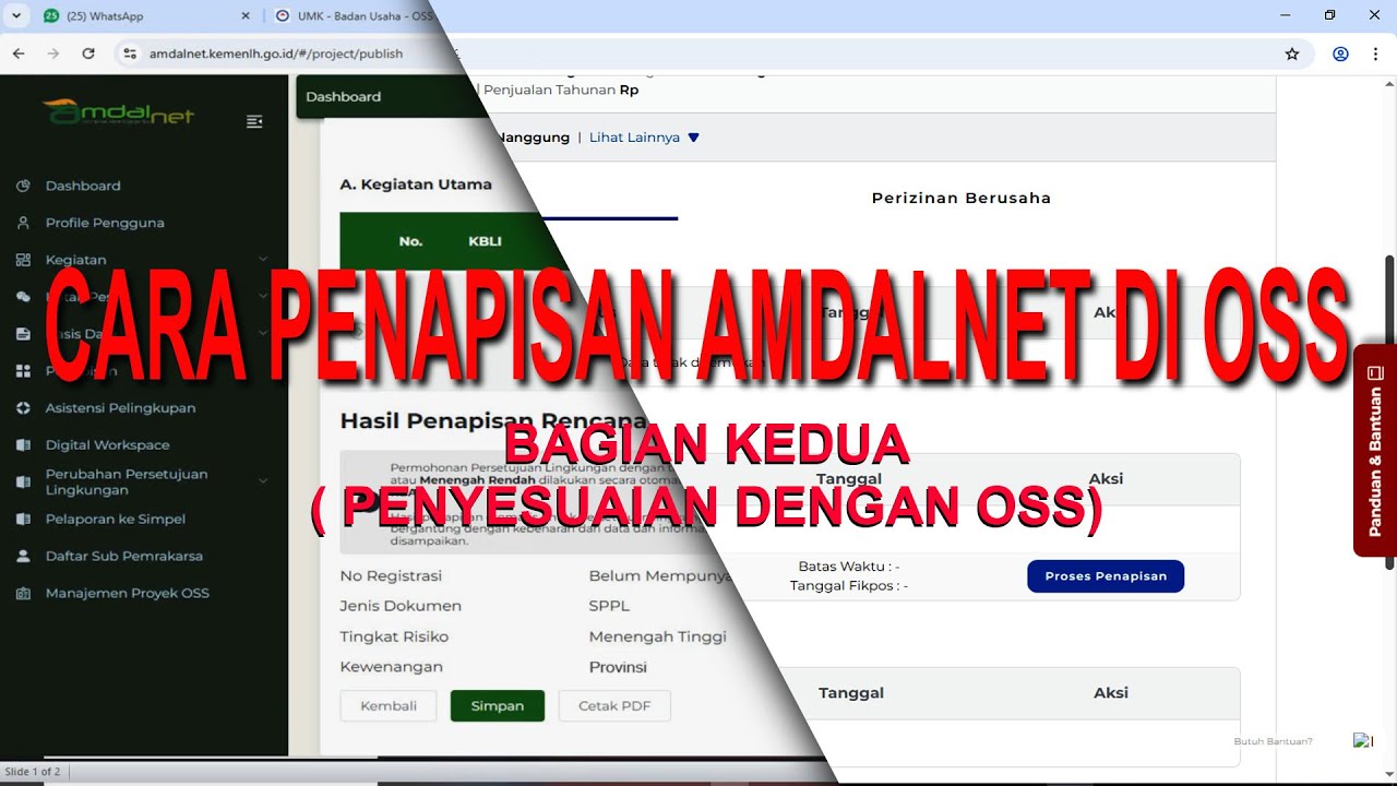 CARA PENAPISAN AMDALNET DI OSS BAGIAN KEDUA
