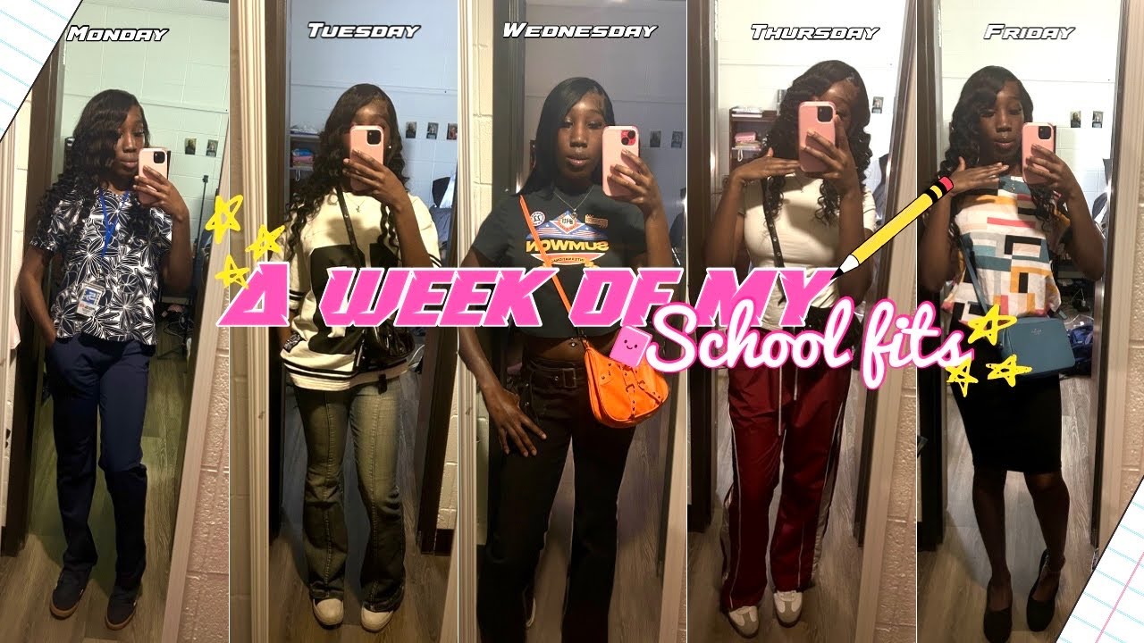 A WEEK OF MY SCHOOL FITS ⋆｡°✩// GRWM, OOTD, Chit chat, and Classes!
