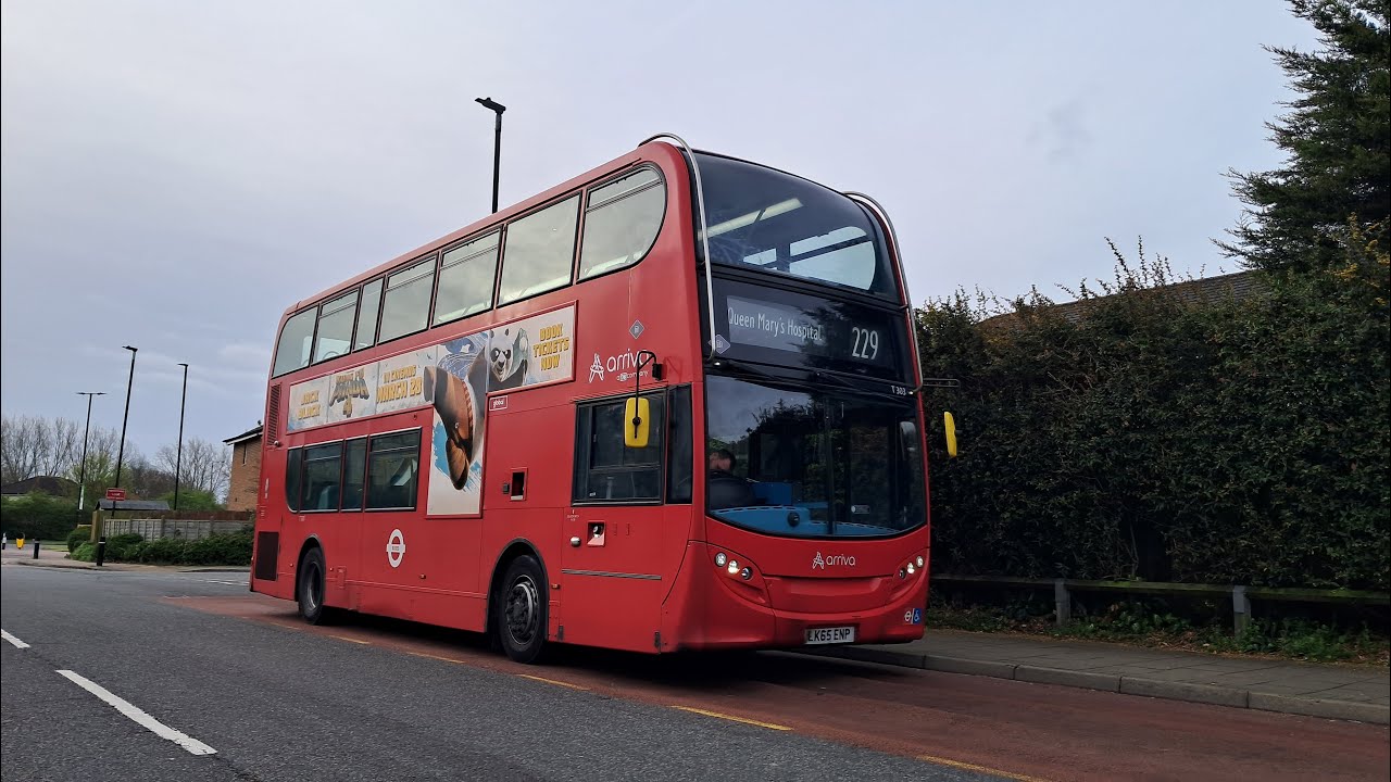 FULL ROUTE VISUAL - Route 229: Queen Mary's Hospital - Thamesmead - T303 (LK65 ENP)
