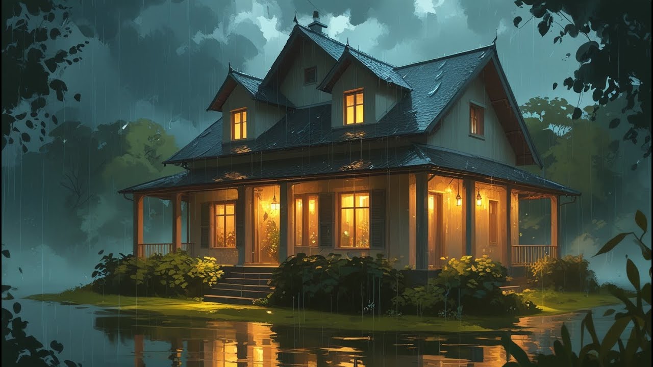 Relaxing Night Rainstorm Ambience | Sleep Instantly, Anxiety & Stress Relief