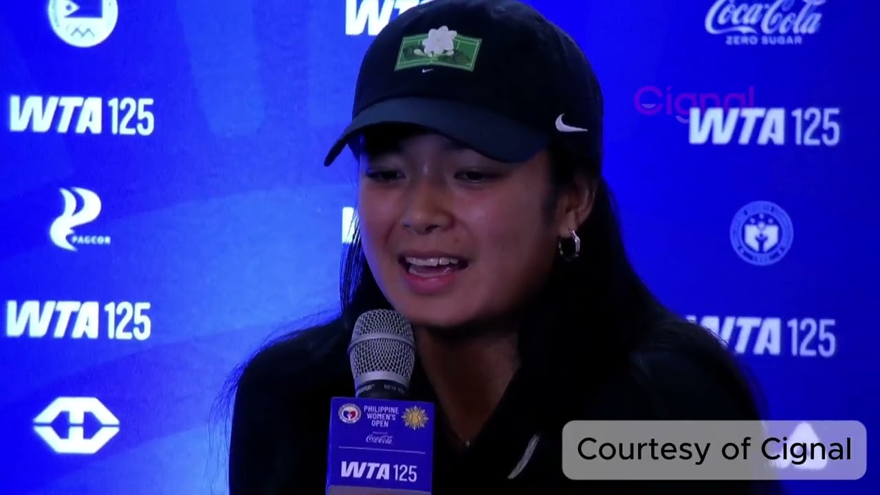 Alex Eala talks after win over Himeno Sakatsume in Manila | Credit: Cignal