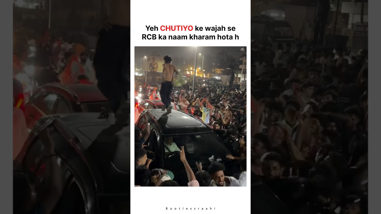 RCB fans going crazy after winning IPL walking over cars #short #viral #cricketbuzz #rcbvsgt #fans
