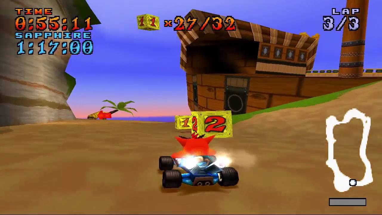 Crash Team Racing Part 11 - Time Trial N. Sanity Beach (All Tracks)