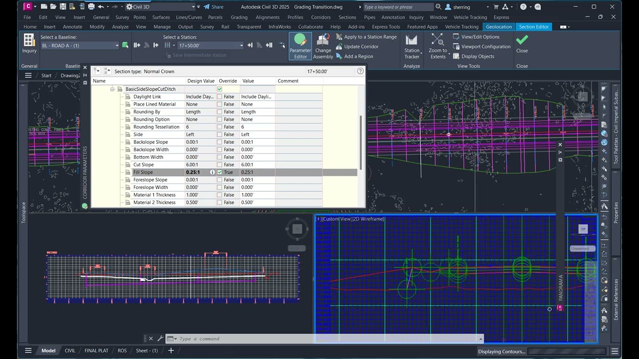 Corridor Section Editor in Civil 3D