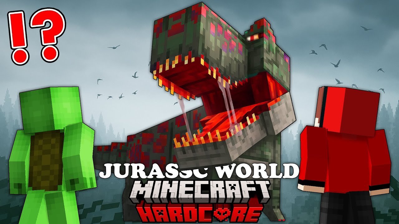 JJ and Mikey SURVIVED 100 DAYS in JURASSIC WORLD ! - Minecraft (Maizen)