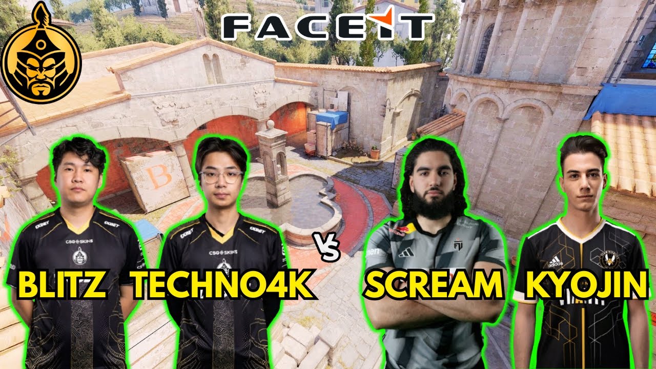 Techno4K POV w/bLitz vs ScreaM, Kyojin (36/15/24) RATING 1.4 CS2 FACEIT EU