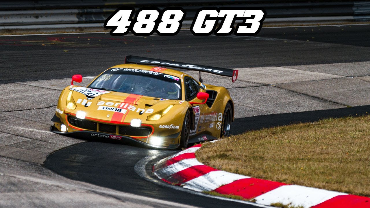Ferrari 488 GT3 evo on the Nordschleife 2018-2022 | Nice V8 flybys, downshifts & accelerations
