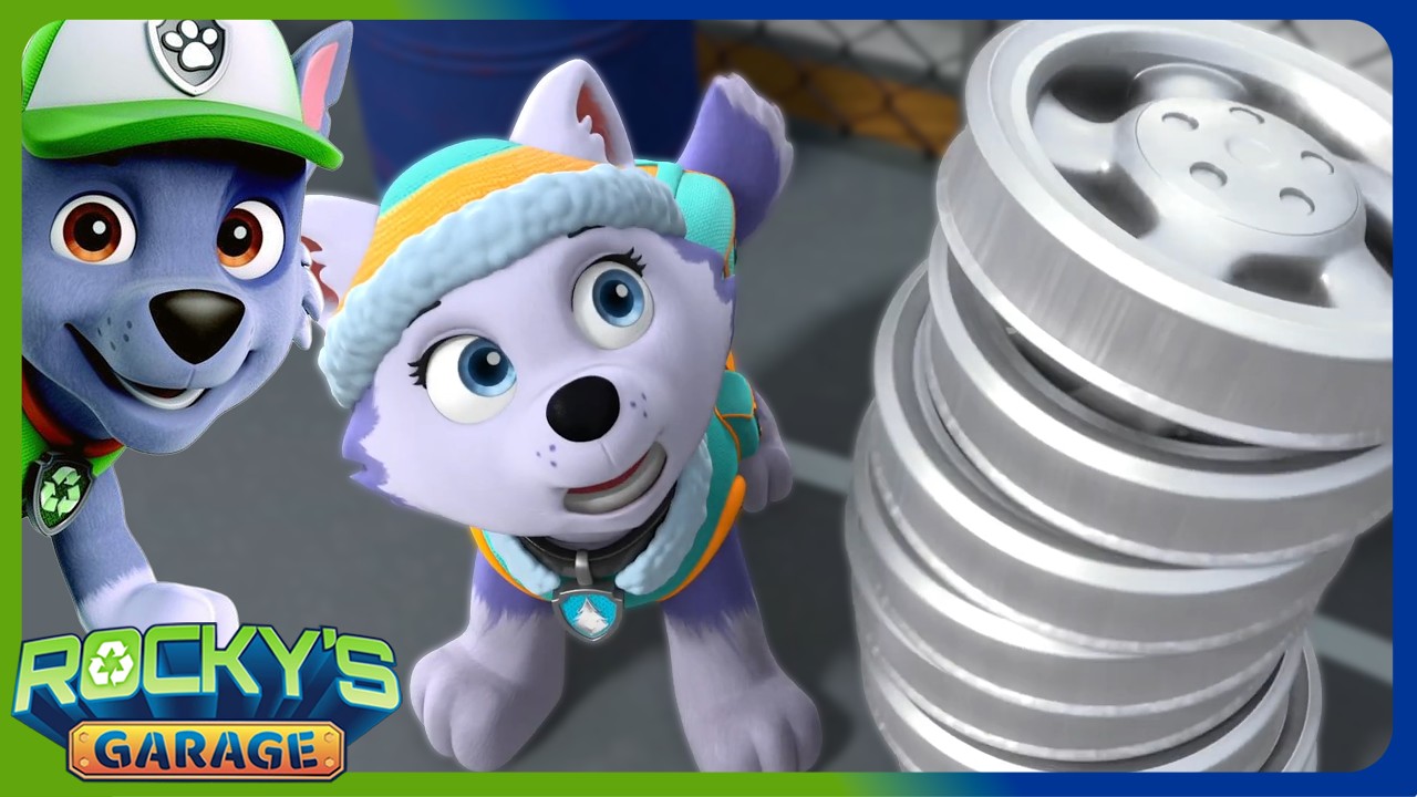 Everests Big Fall | Rocky's Garage | Rocky PAW Patrol | Cartoons for Kids