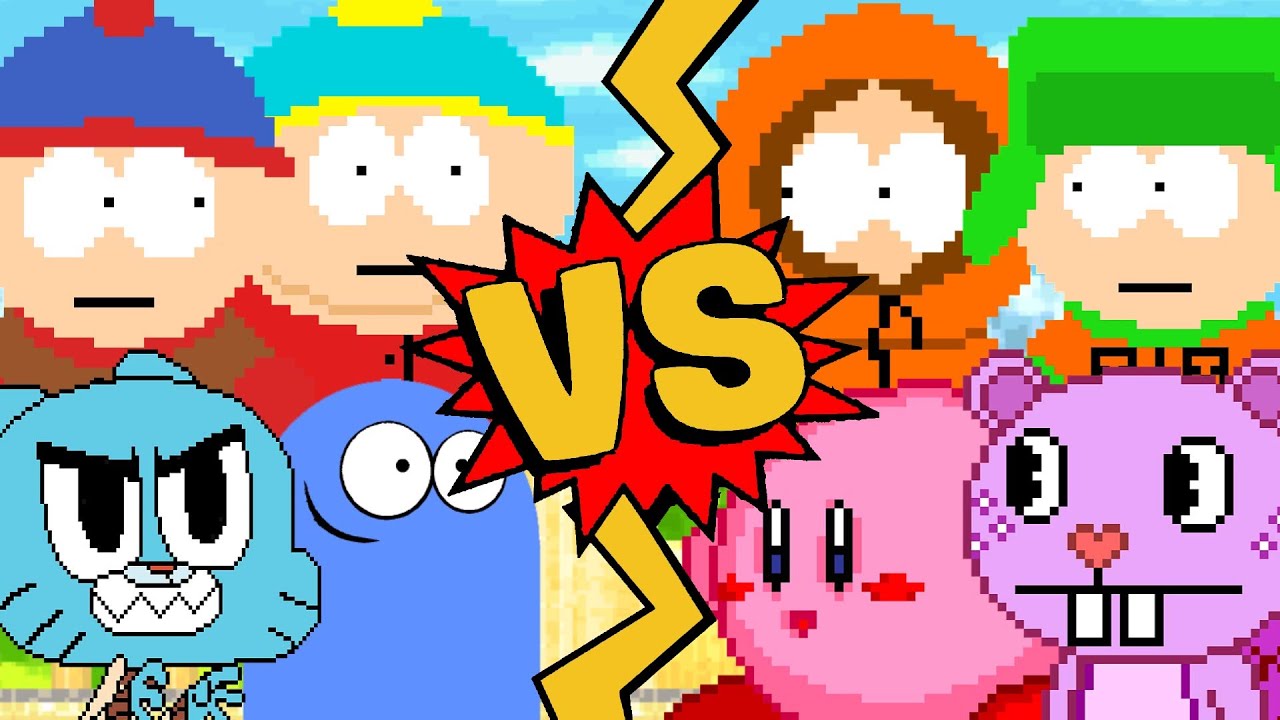 M.U.G.E.N Battles | Gumball/Bloo/Stan Marsh/Eric Cartman vs Kyle Broflovski/Kenny/Toothy/Kirby