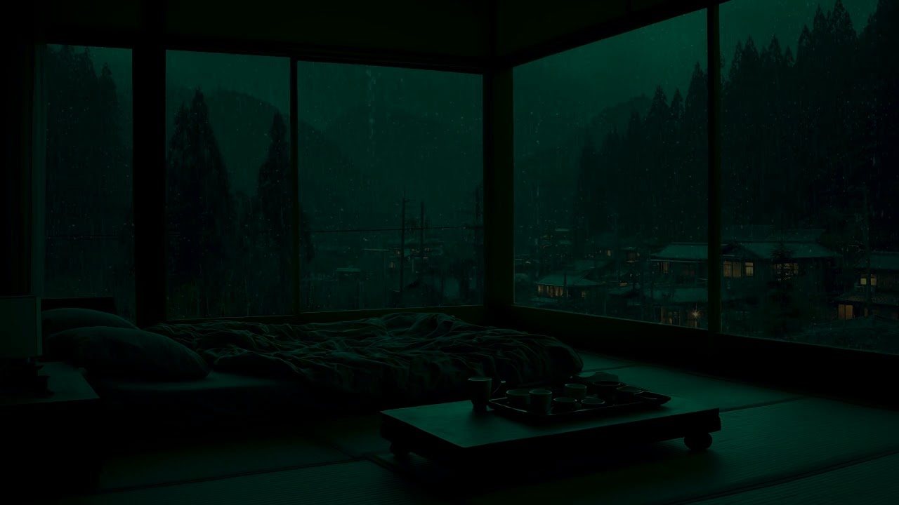 Fall Asleep Fast to Night Rain 🌧| Calm Dark Room Ambience for Deep Sleep & Relaxation