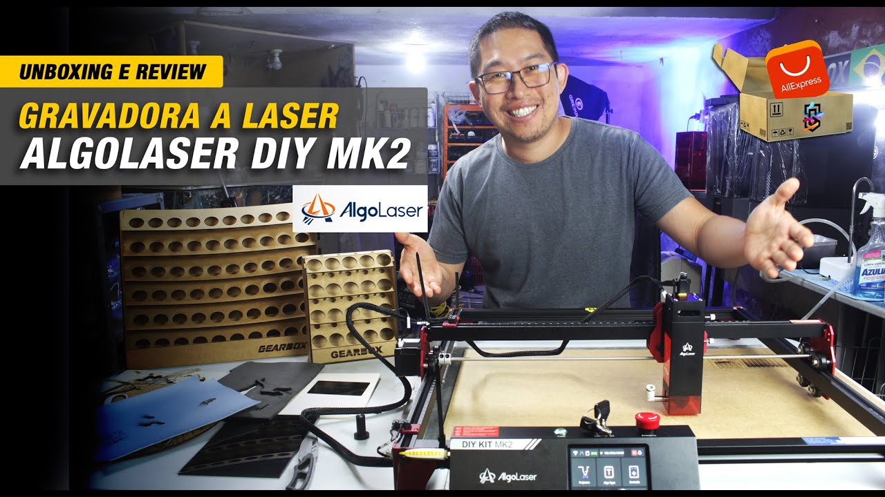 ALGOLASER DIY MK2 - Gravadora a laser para criar incríveis projetos. - Unboxing e Review