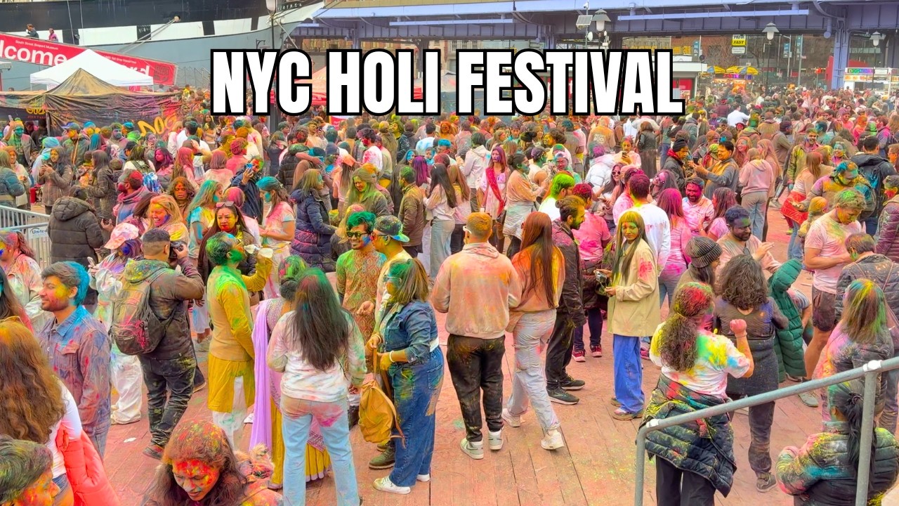 NYC Holi Festival - සිංහල Vlog #holifestival #india