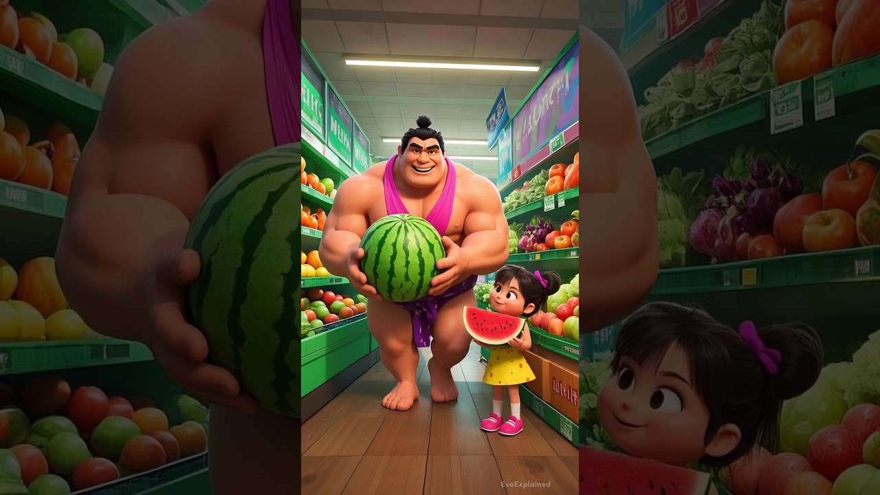 ❤️ Cat Sound 😻 Sumo Buys Watermelon 🍉 