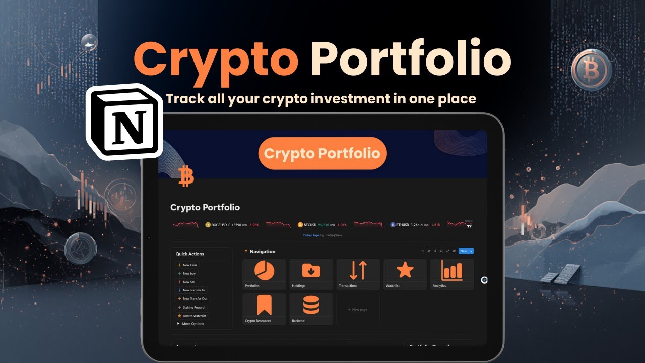 Crypto Portfolio Tracker in Notion | Holdings, Transactions & Analytics