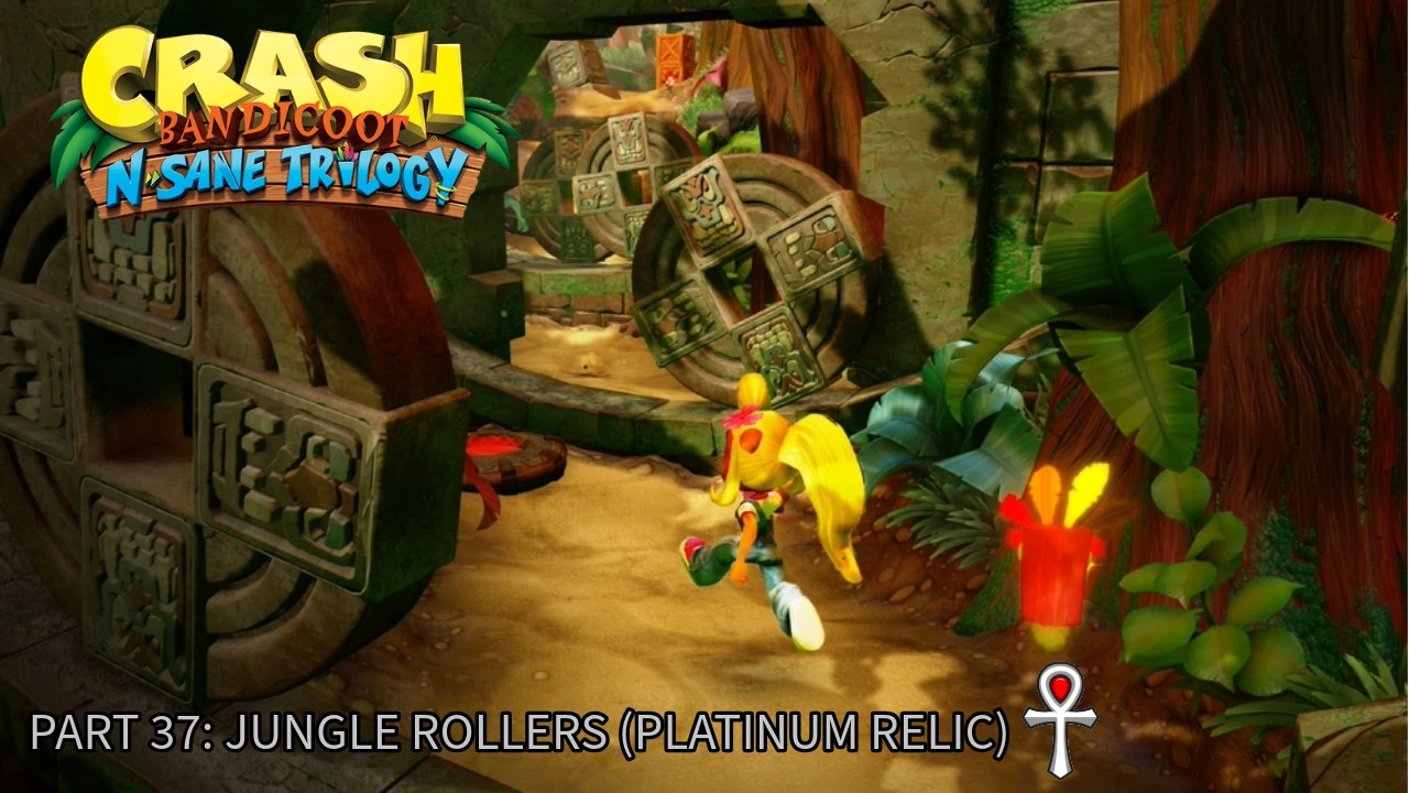 Crash Bandicoot 1 (N. Sane trilogy). 100% Walkthrough Part 37 - Jungle rollers (Platinum relic)