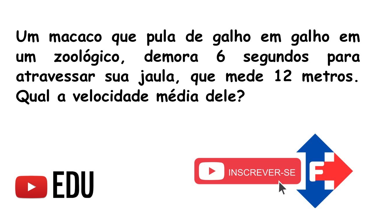 CINEMÁTICA: Calculando a velocidade média de um 🐵 que pula de galho em galho em um zoológico.