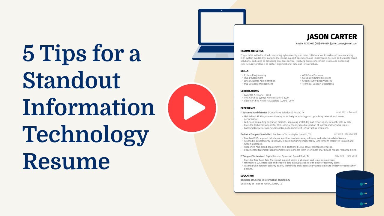 5 Tips for a Standout Information Technology Resume
