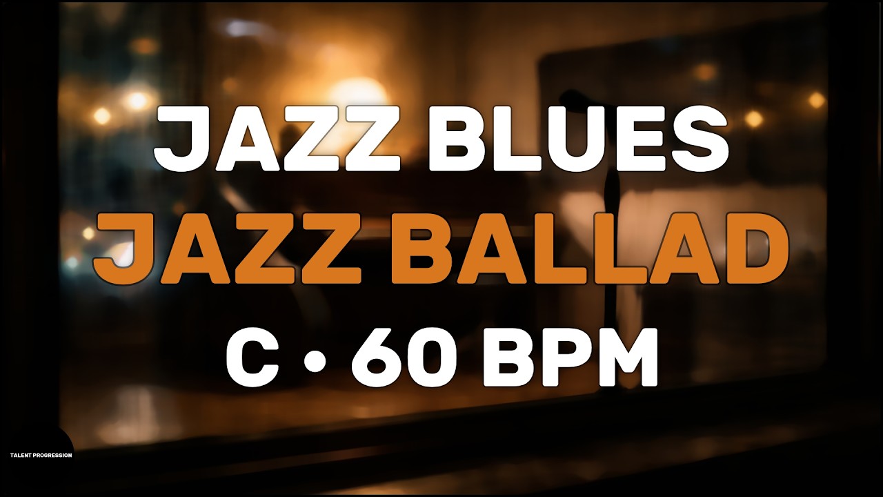 Jazz Blues in C │ Jazz Ballad │ Backing Track │ 60 BPM (Rhythm Section Quartet)