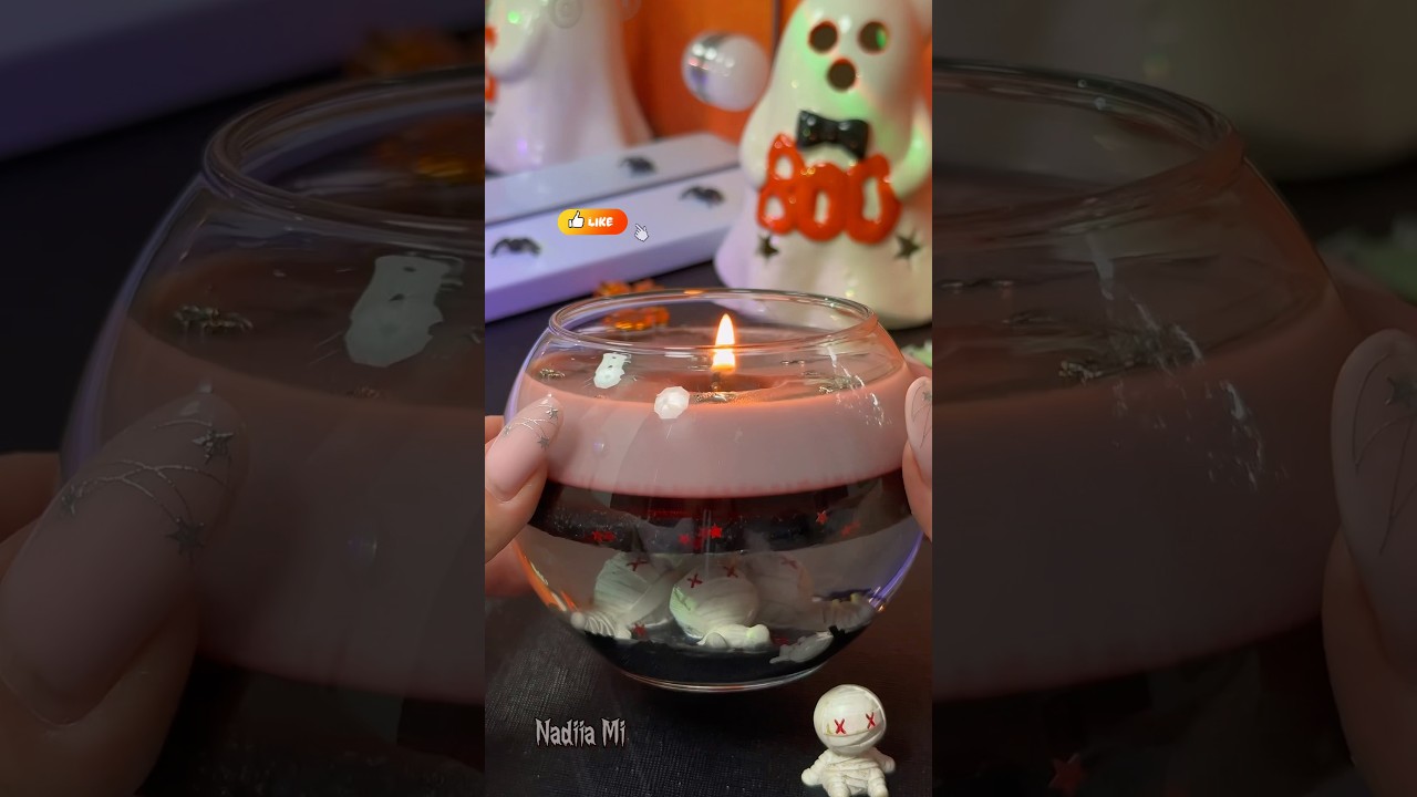 Creepy-Cute Candle DIY for Halloween 🎃 | Relaxing ASMR Sounds