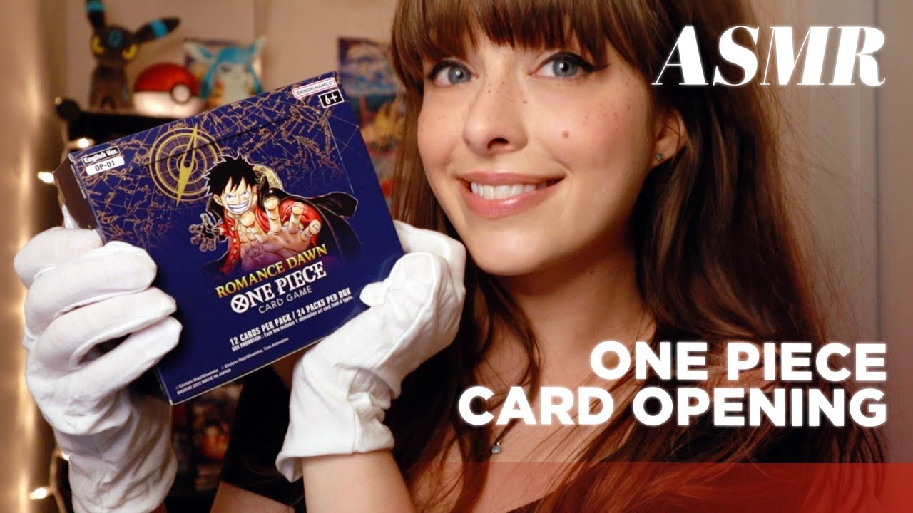 ASMR 🏴‍☠️ Opening One Piece Cards with Fabric Gloves, Crinkles,  ✂️ Scissor Snips & Card Sleeving!🎴