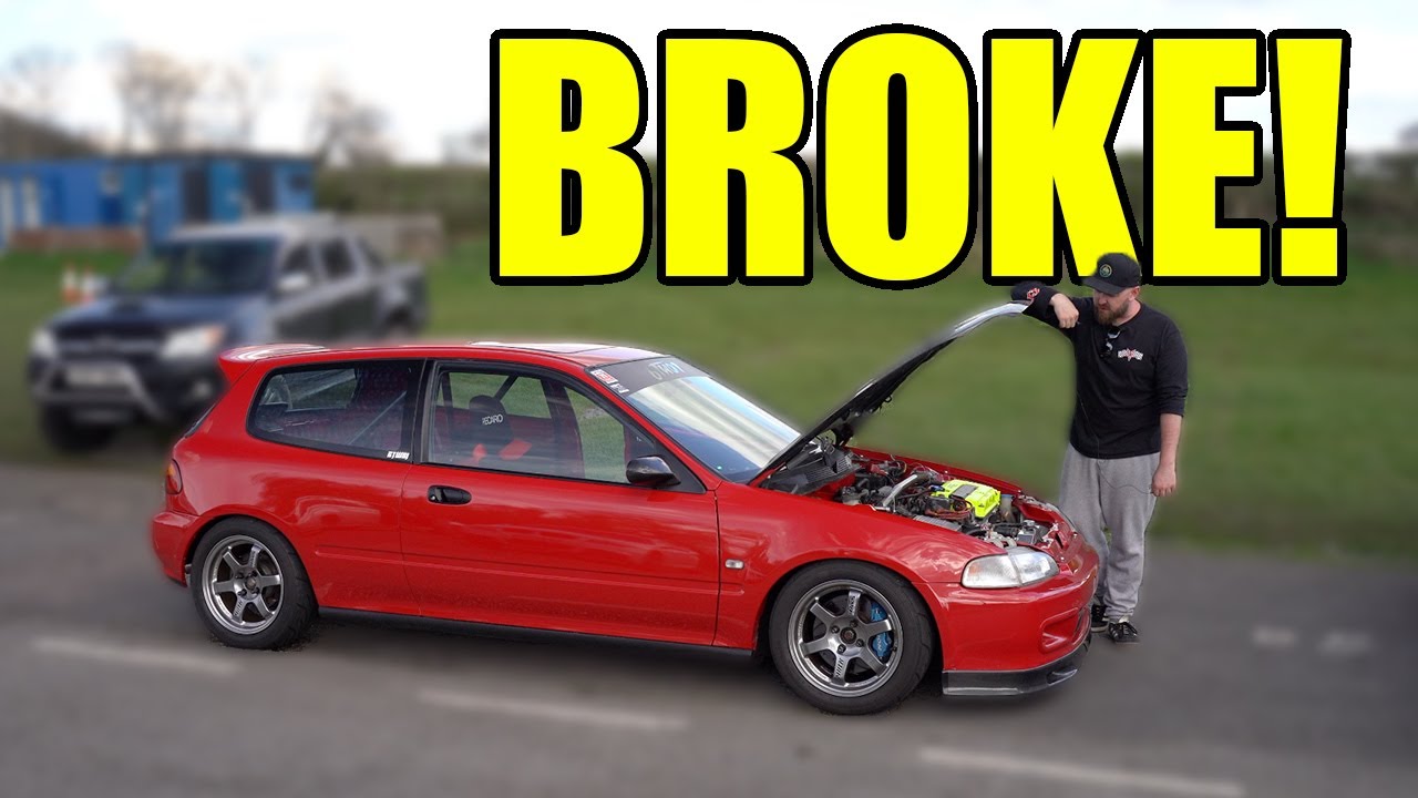 6TWO1 EG6 BROKE AT TIME TRIAL ! :( - Ft 70's 80's & 90's JDM Cars on Track!