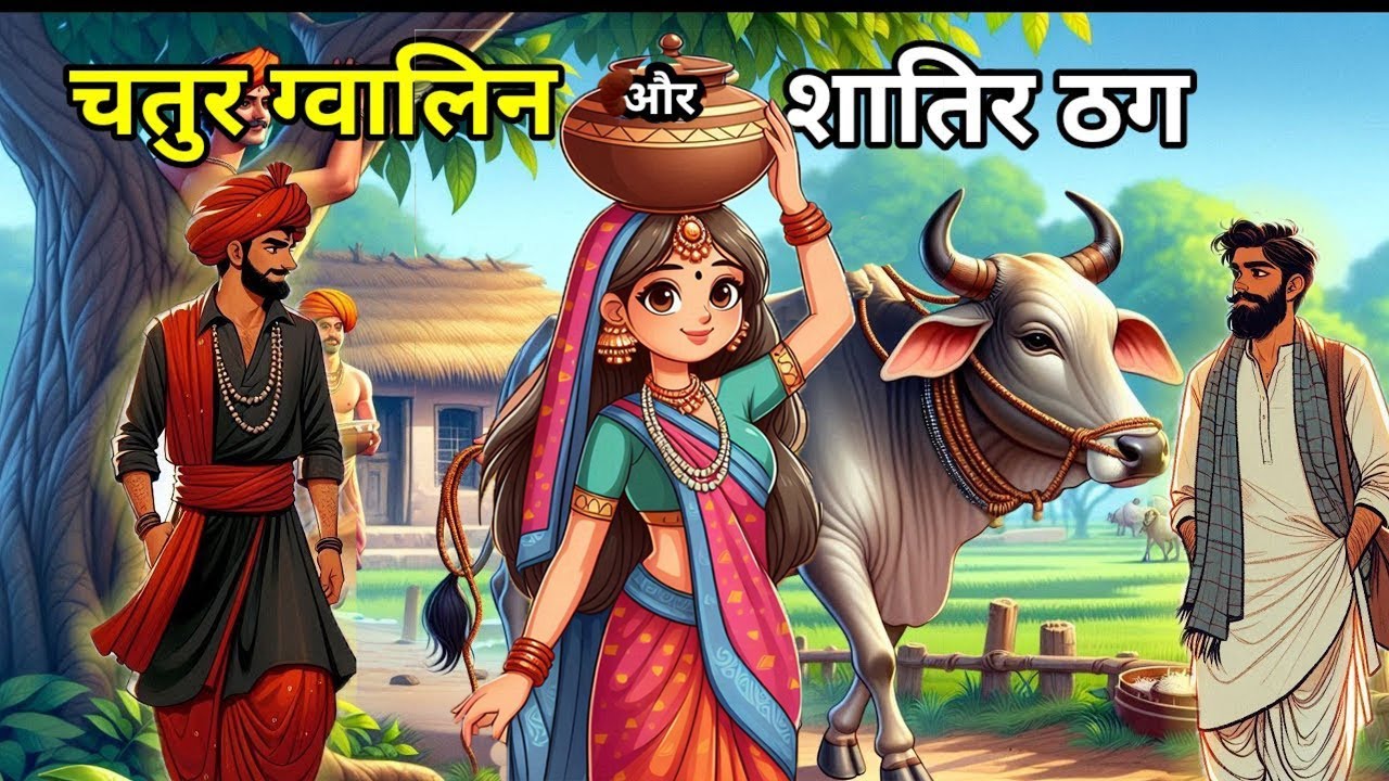 🔴 चतुर ग्वालिन और शातिर ठग । Hindi Moral Story | कहानियाँ I Cartoon Animated kahani। bedtime story