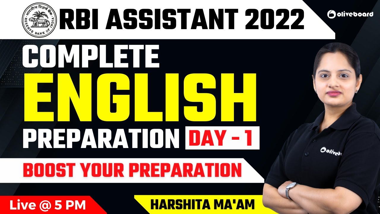 RBI Assistant 2022 | Complete English Preparation | Boost Your Preparation | Day - 1 | Harshita Mam