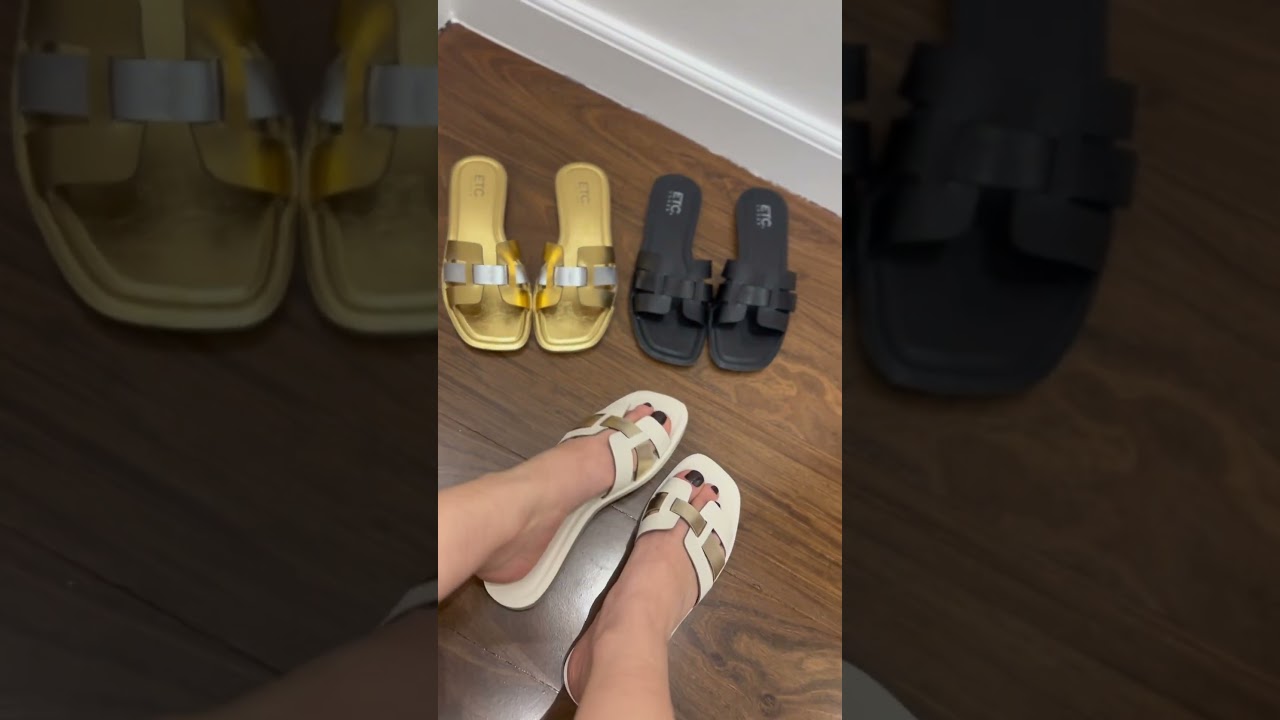 Rasteira dourada/prata, preta e off/dourada ETC. shoes | moda, conforto e estilo